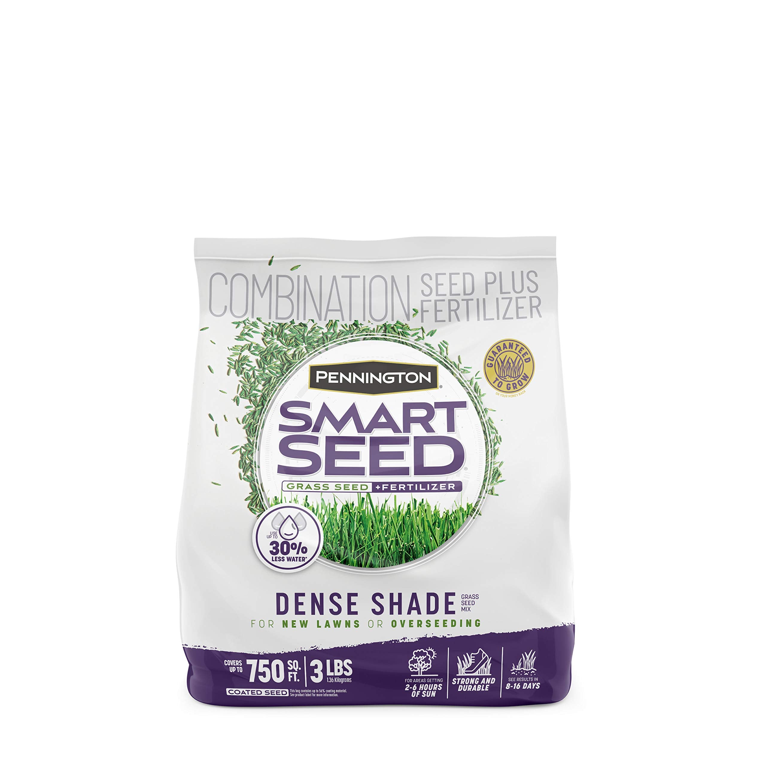 Pennington Smart Seed Dense Shade bag ready for shady lawn seeding.