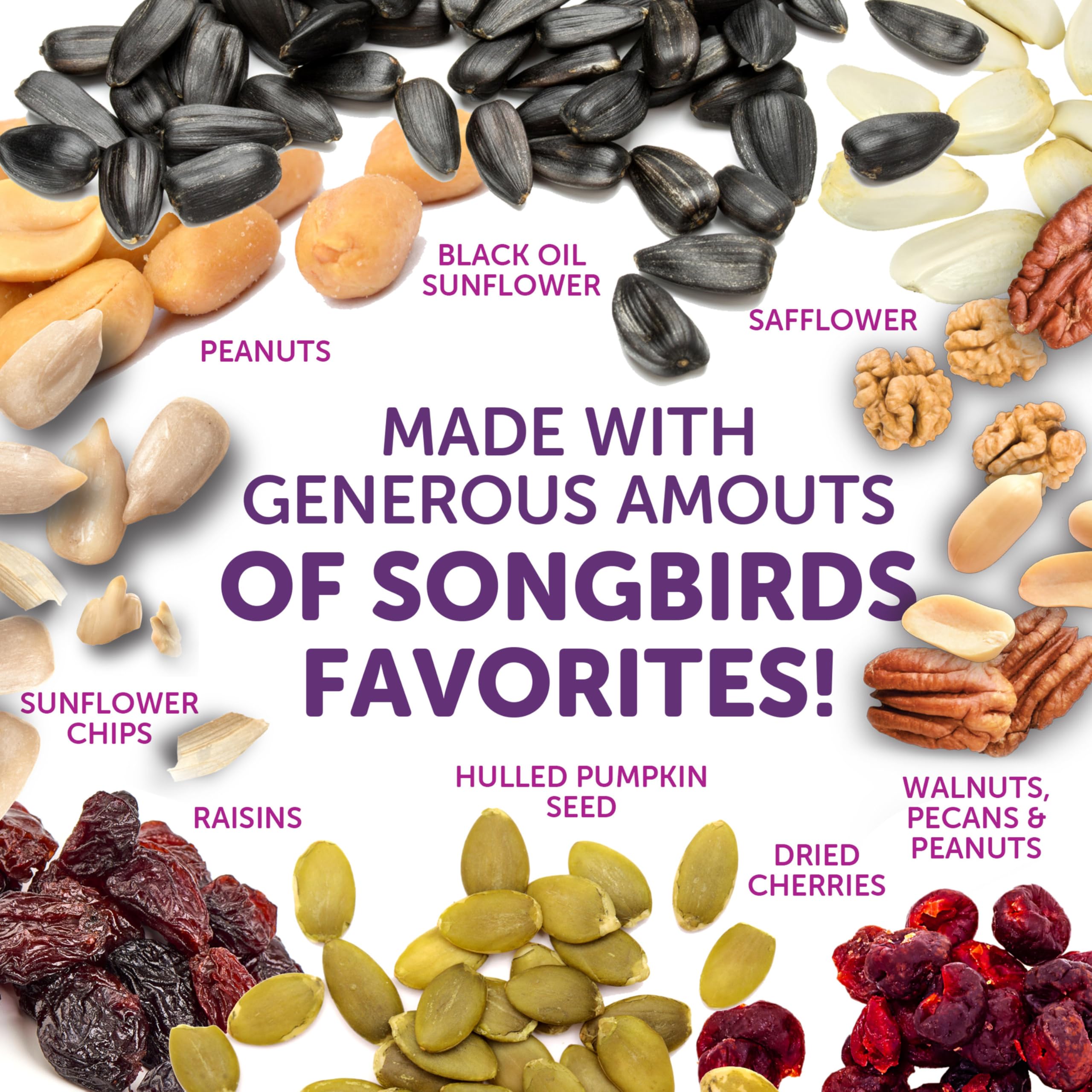 Pennington Ultra Double Nut, Nut & Fruit Blend label highlights Bird Kote vitamins for balance