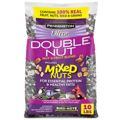 Pennington Ultra Double Nut, Nut & Fruit Blend with walnuts and pecans attracts diverse backyard birds