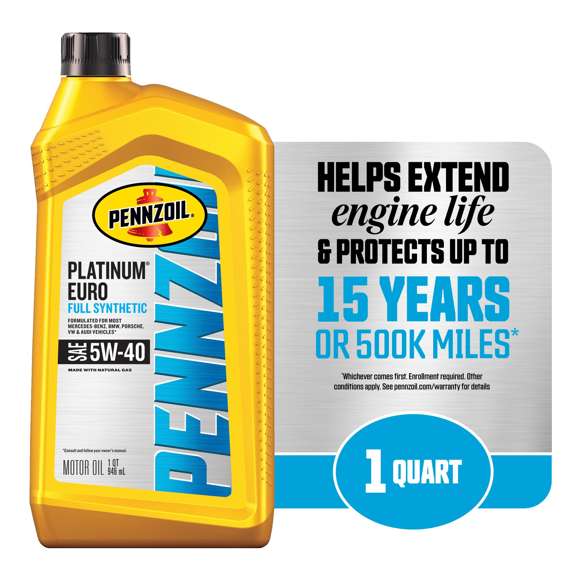 Pouring Pennzoil Platinum Euro 5W-40 for cold-start protection