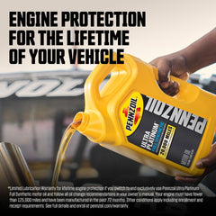 Pennzoil Ultra Platinum 5W-30 viscosity close-up signals high-temperature stability