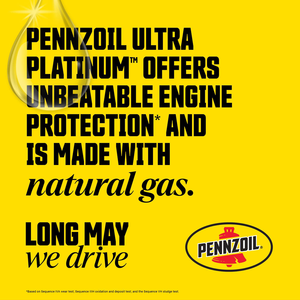 Packaging shot showing warranty and OEM approvals for Pennzoil Ultra Platinum