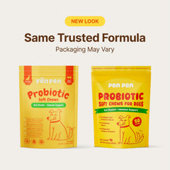 PENPEN Probiotics for Dogs bottle highlights digestive health benefits for dogs.