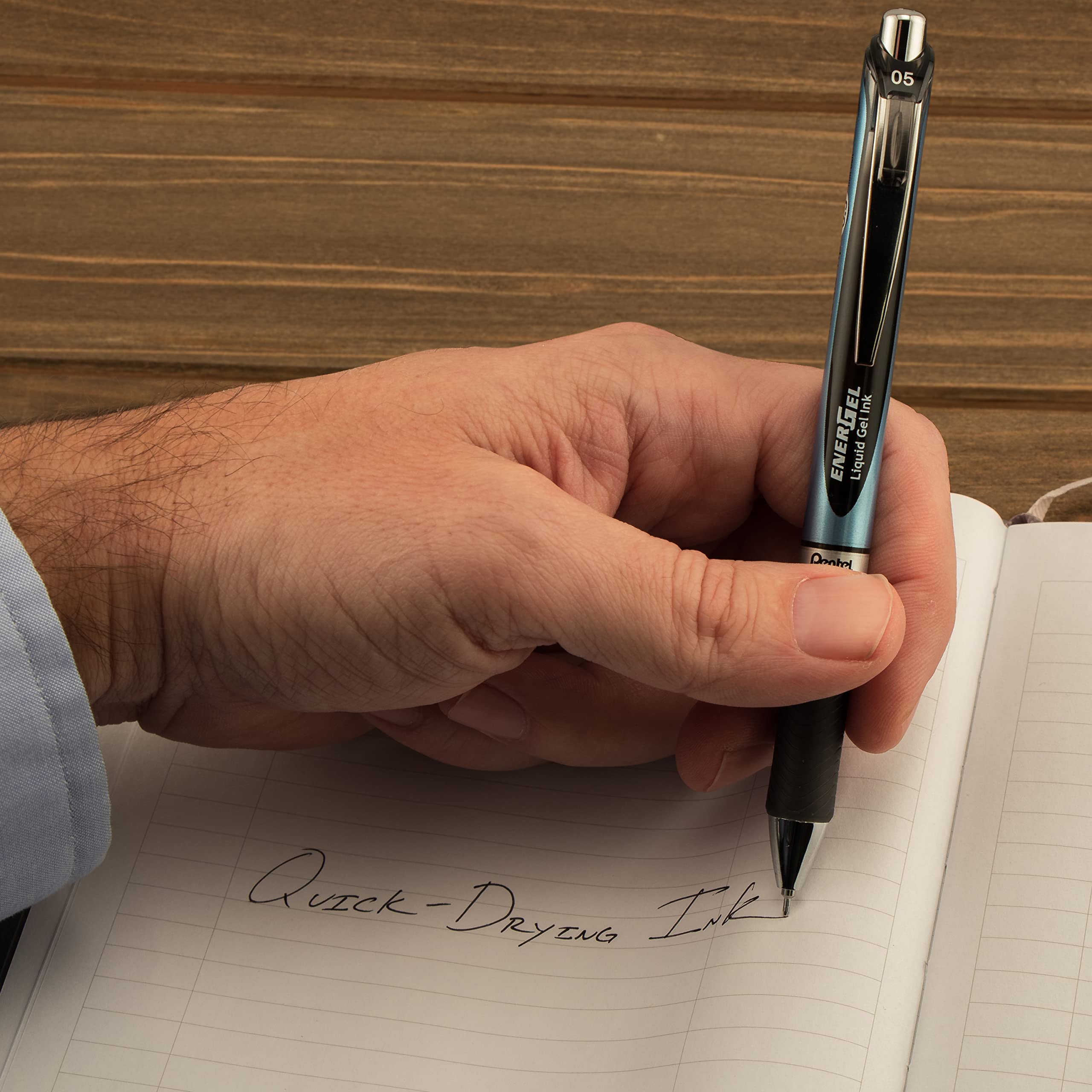 Smooth gel ink and retractable design boost productivity with Pentel EnerGel RTX.