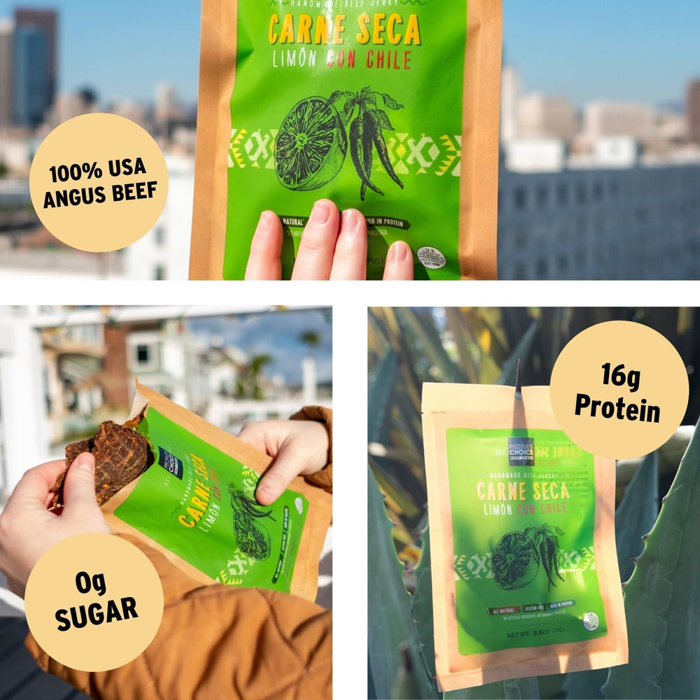 People's Choice Beef Jerky shows no nitrites or nitrates in ingredients.