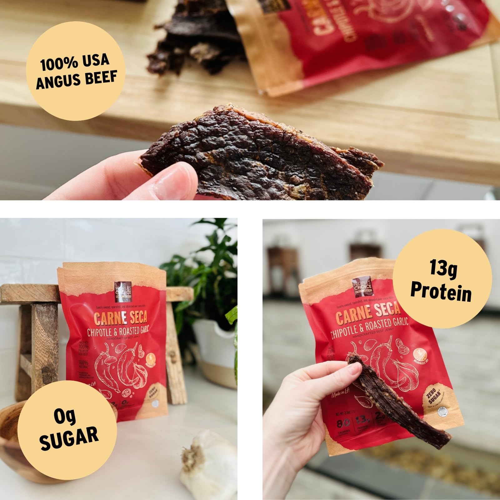 People's Choice Beef Jerky made in the USA with clean ingredients.