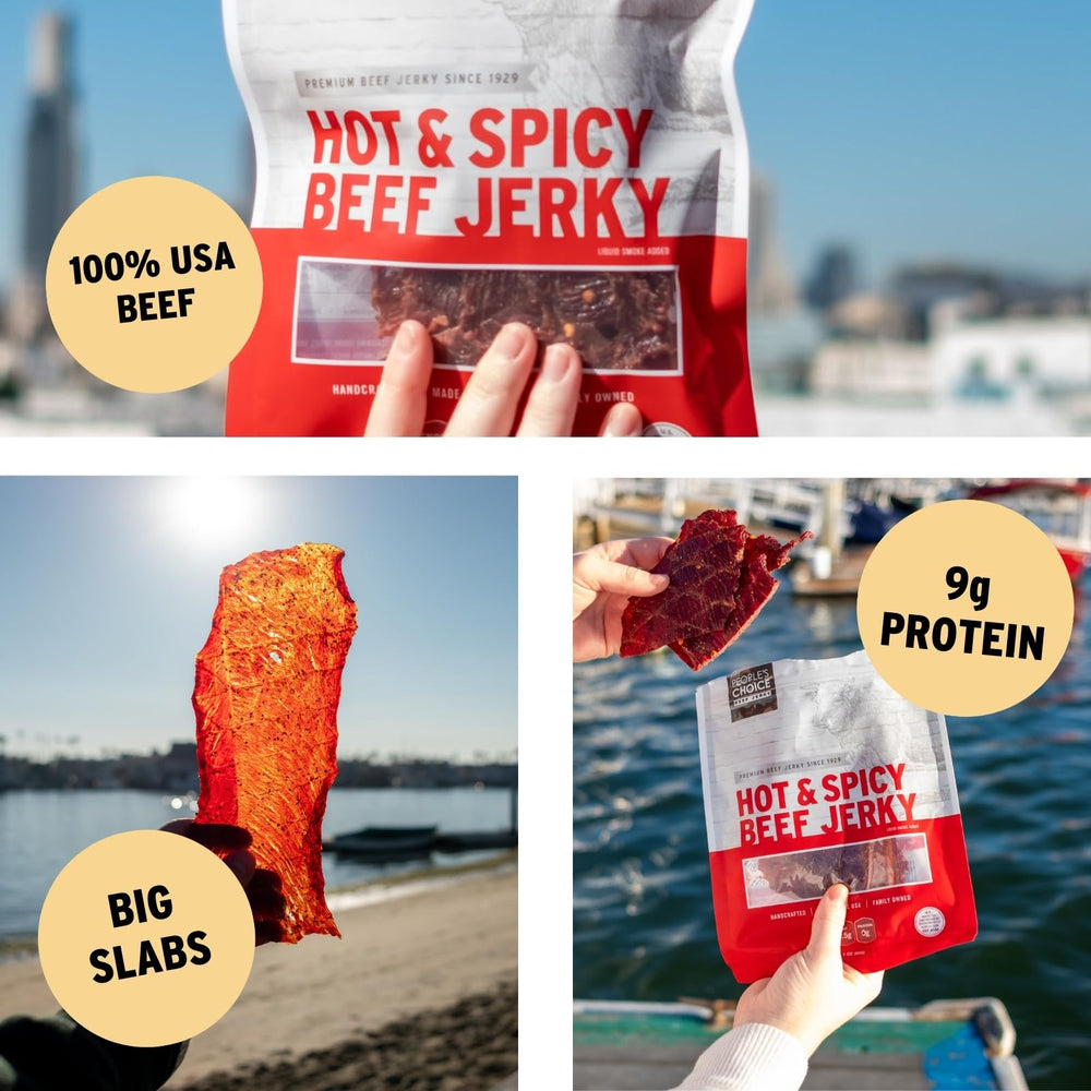 People's Choice Beef Jerky nineteen-point-two-ounce bag displayed for easy sharing and portability.