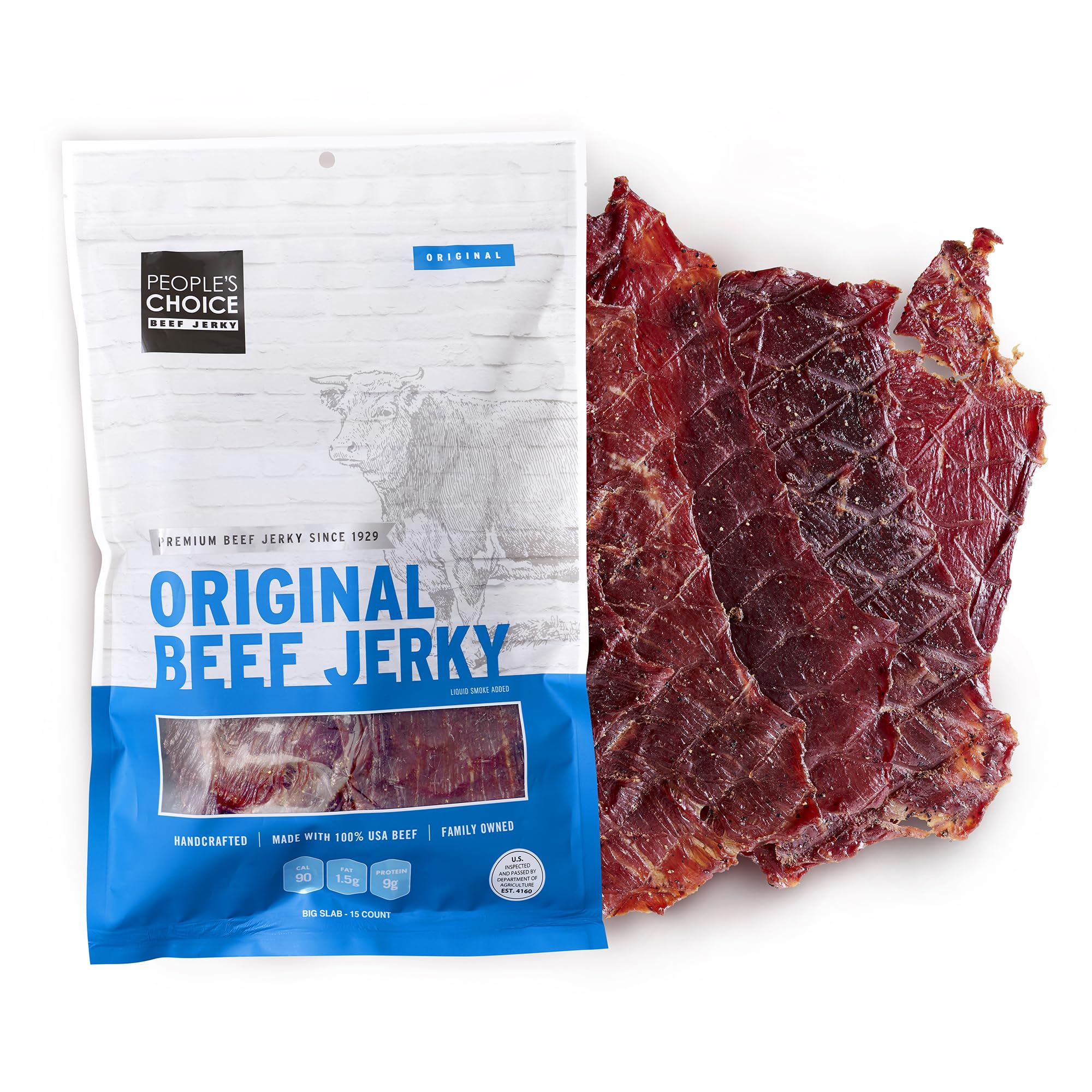 People's Choice Beef Jerky Original Big Slab for on-the-go protein and bold flavor.