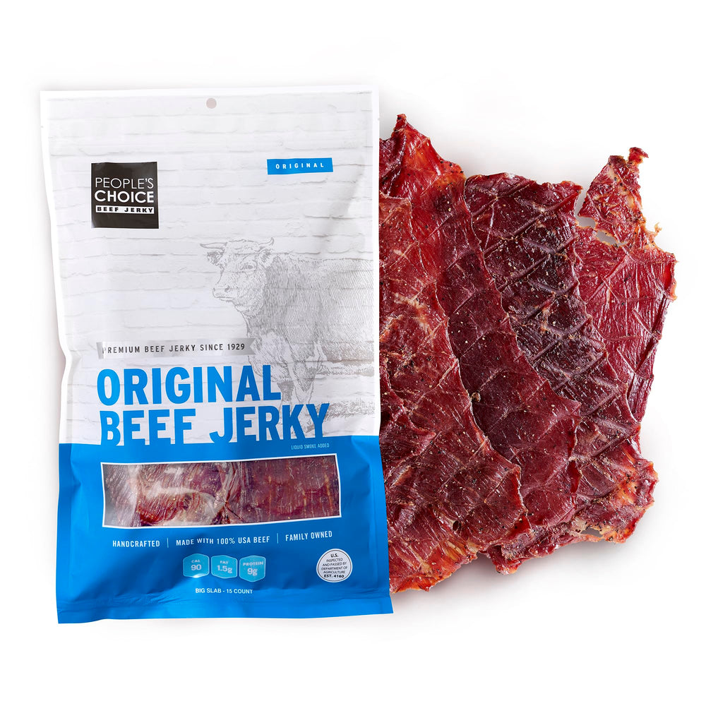 People's Choice Beef Jerky Original Big Slab for on-the-go protein and bold flavor.