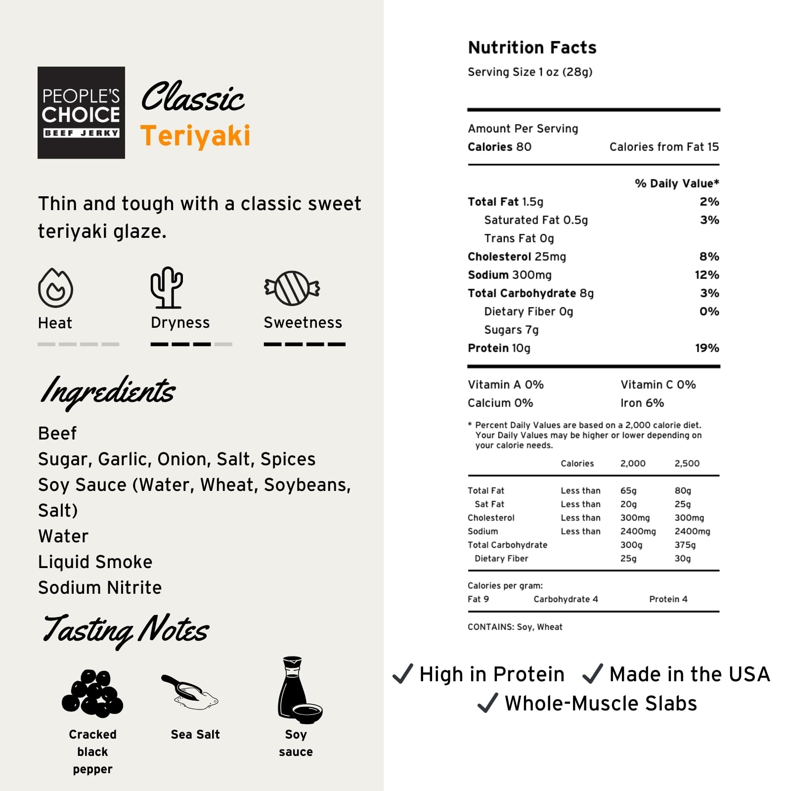 People's Choice Beef Jerky Teriyaki marinade close-up showing glossy coating