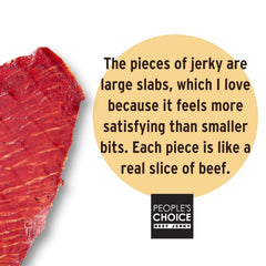 People's Choice Teriyaki Big Slab Jerky packaging reveals 15-count bag for road trips