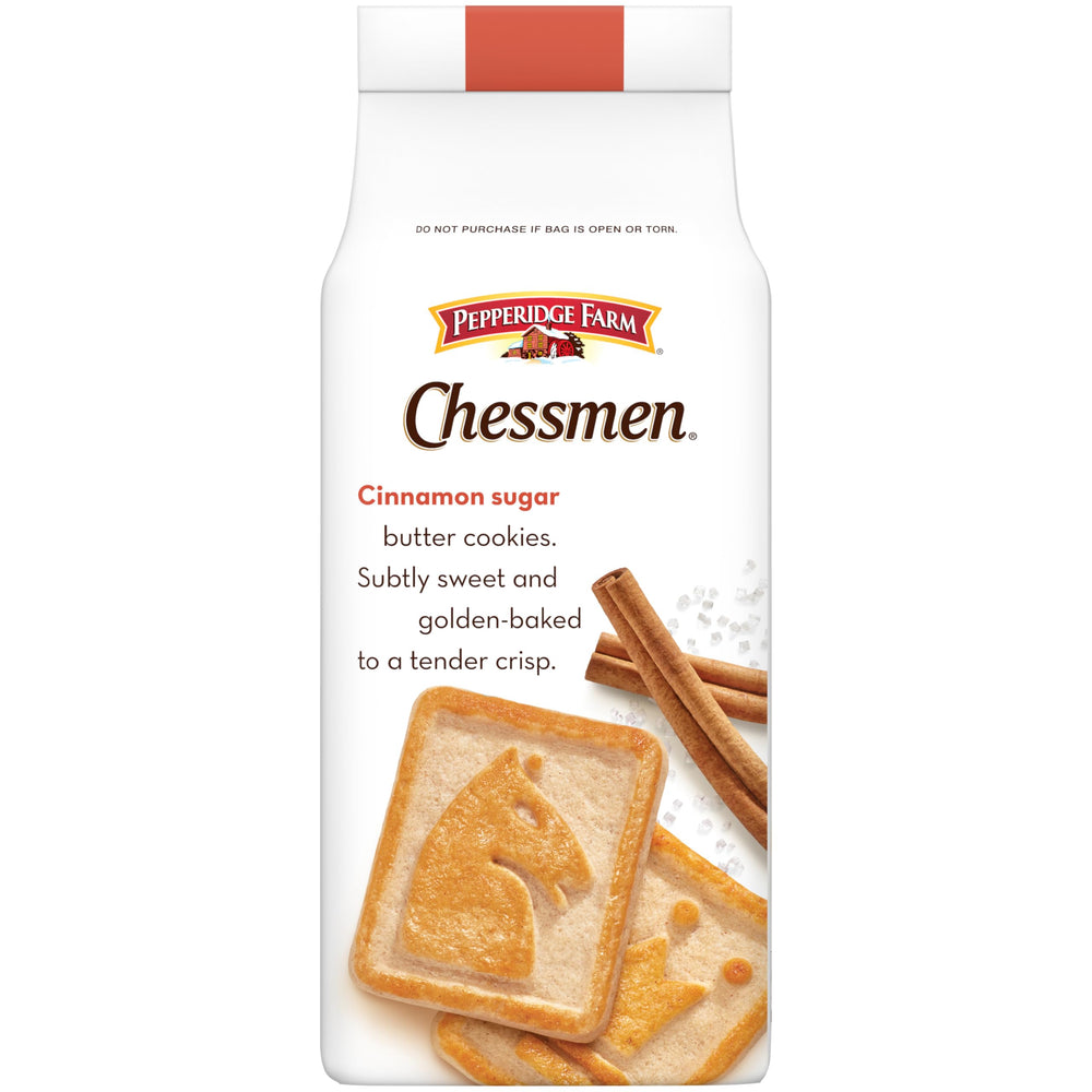 Pepperidge Farm Chessmen Cinnamon Sugar cookies bite: balanced sweetness and cinnamon aroma.