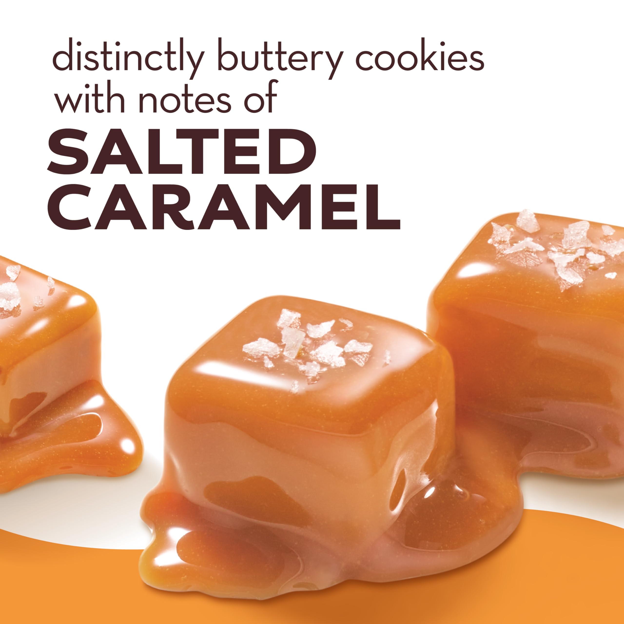 Pepperidge Farm Chessmen Salted Caramel cookies dunked with a hot beverage.