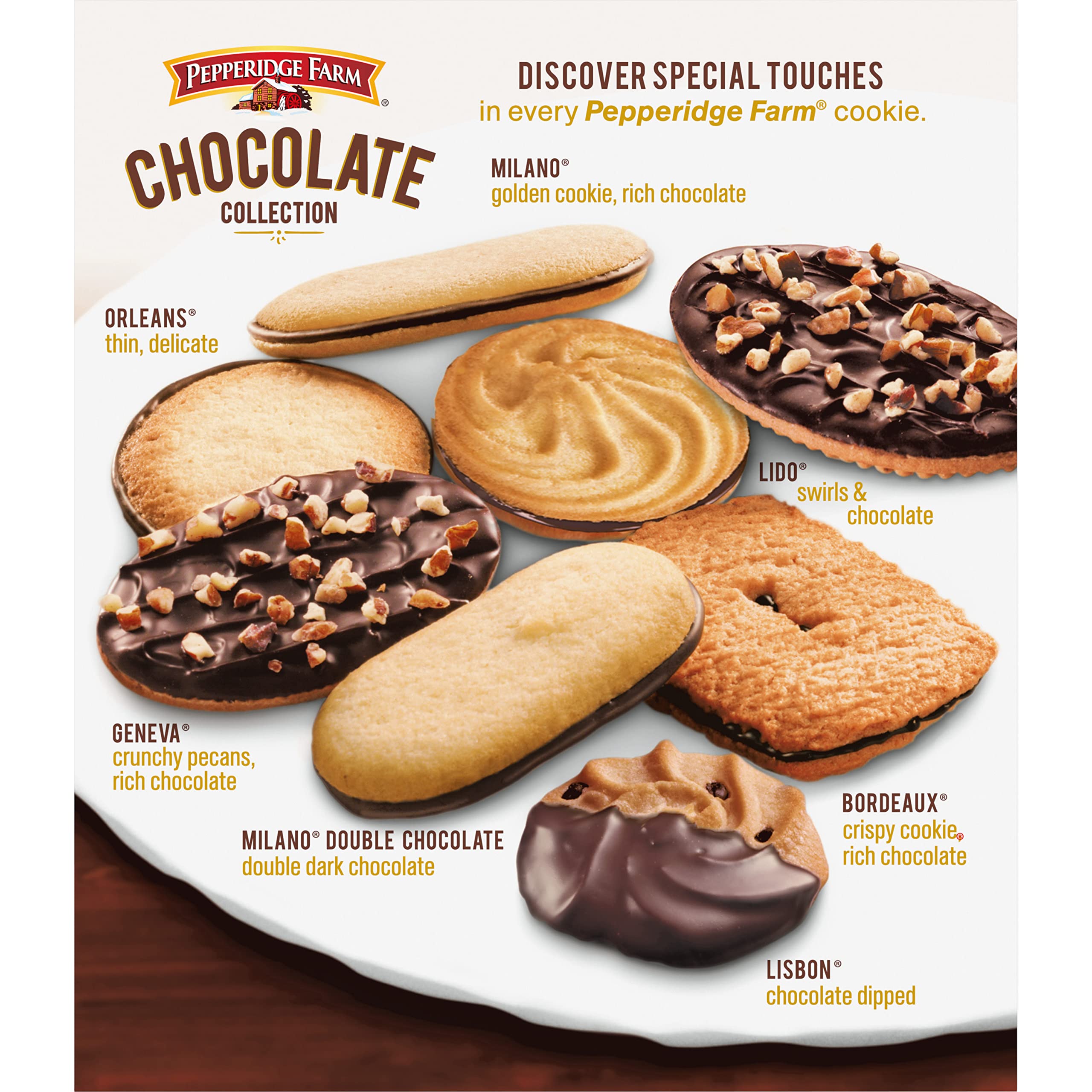 Pepperidge Farm Geneva cookie with rich chocolate and pecans, a refined treat.