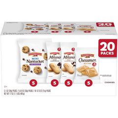 Pepperidge Farm Cookies Variety Pack box front shows assortment for easy on-the-go treats