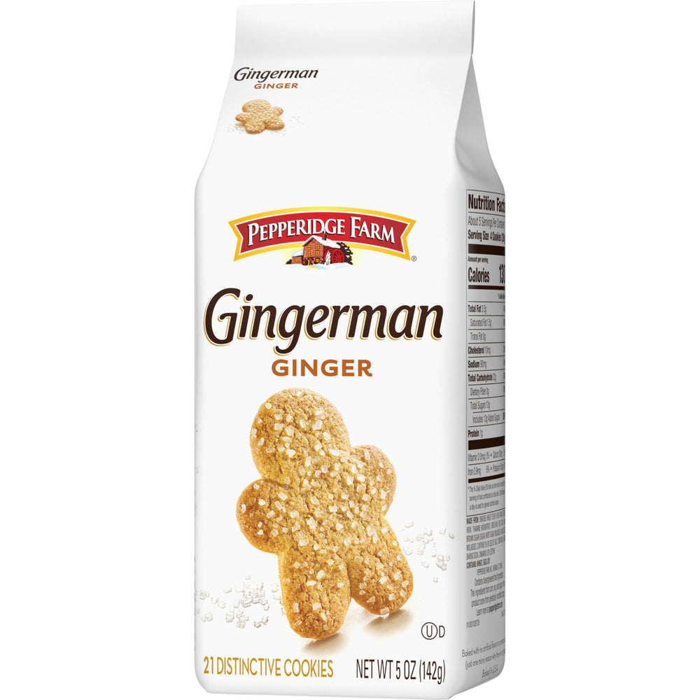 Pepperidge Farm Gingerman cookies in a giftable package for celebrations.