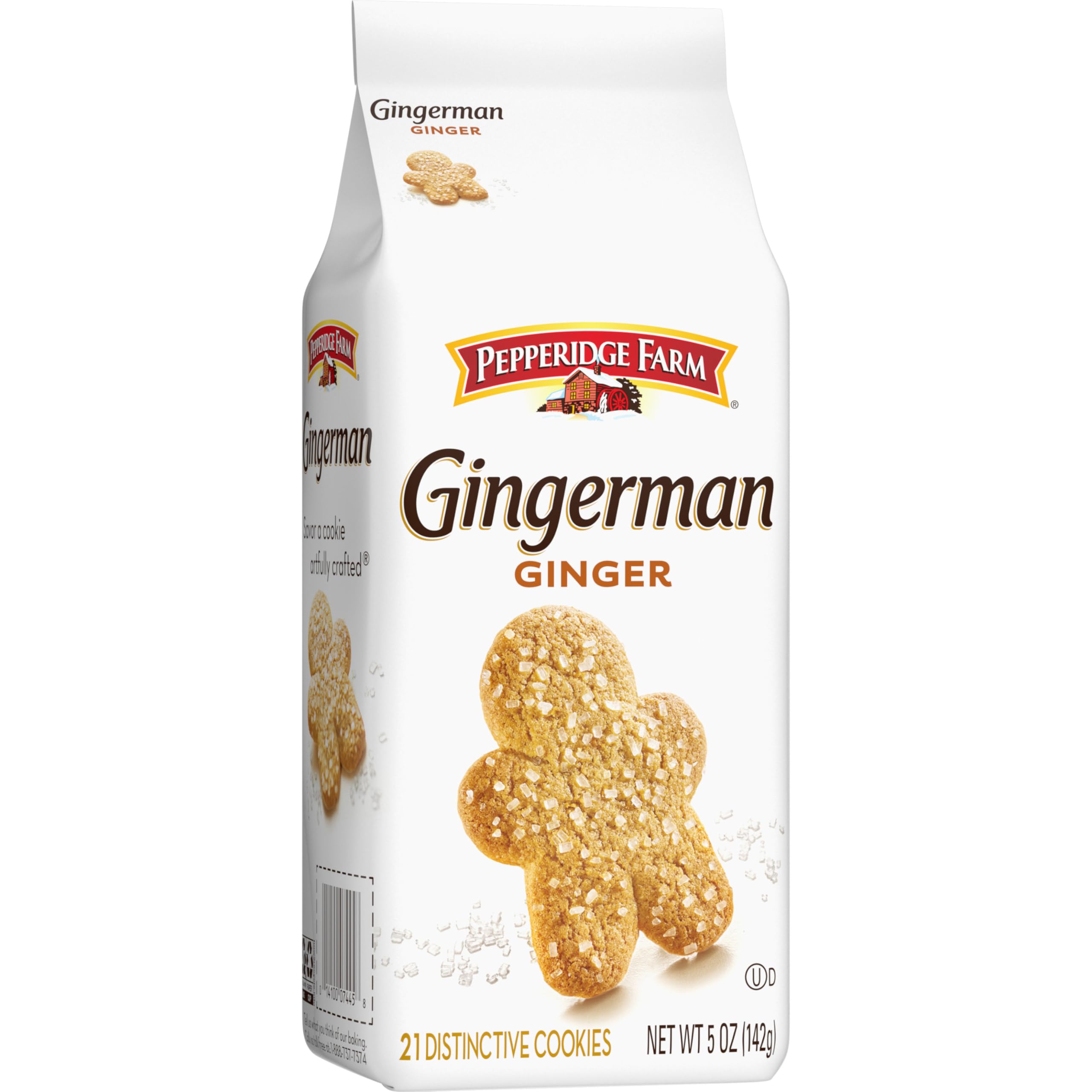 Pepperidge Farm Gingerman cookies on a plate for a nostalgic moment.