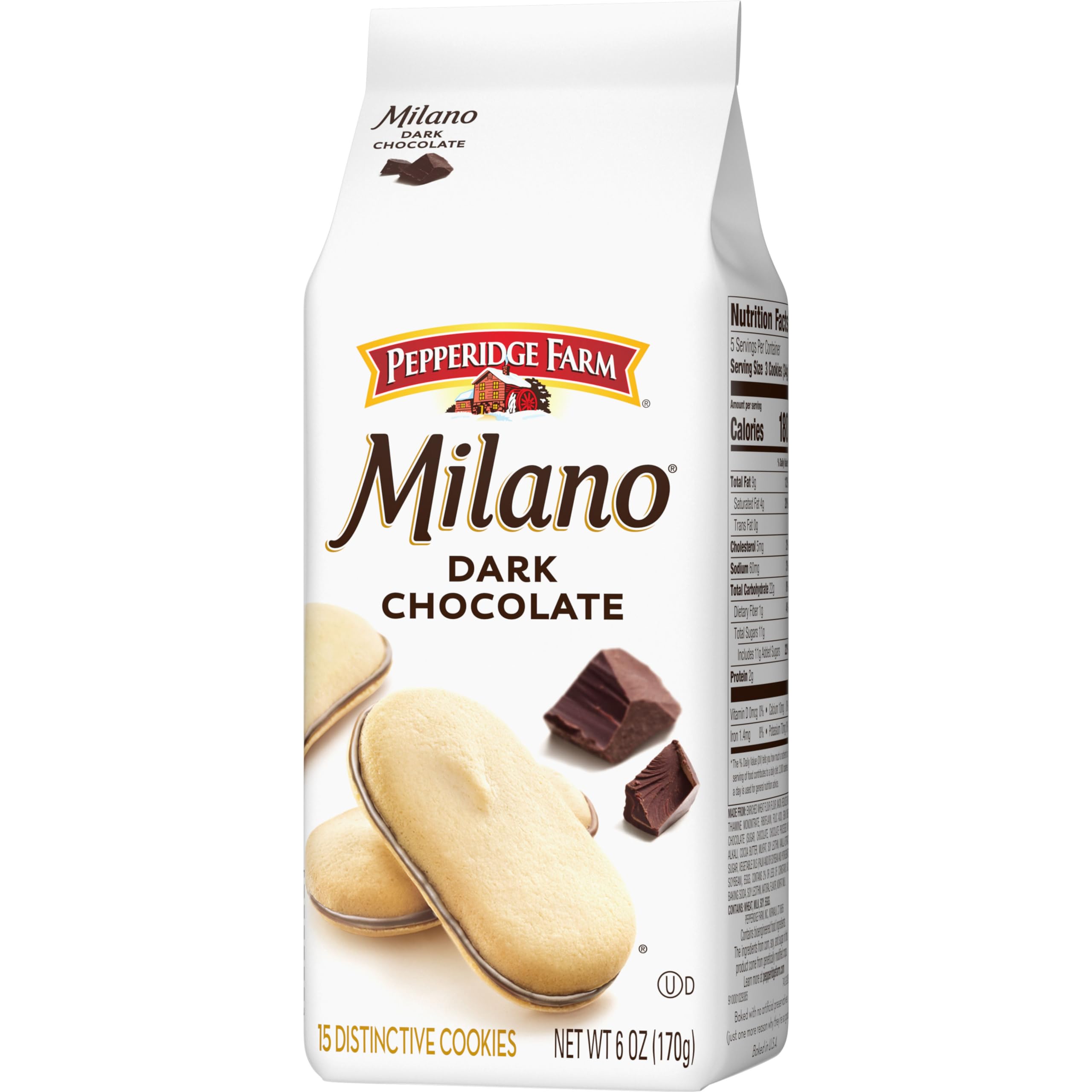 Pepperidge Farm Milano Dark Chocolate Cookies bite view, premium indulgence for entertaining.