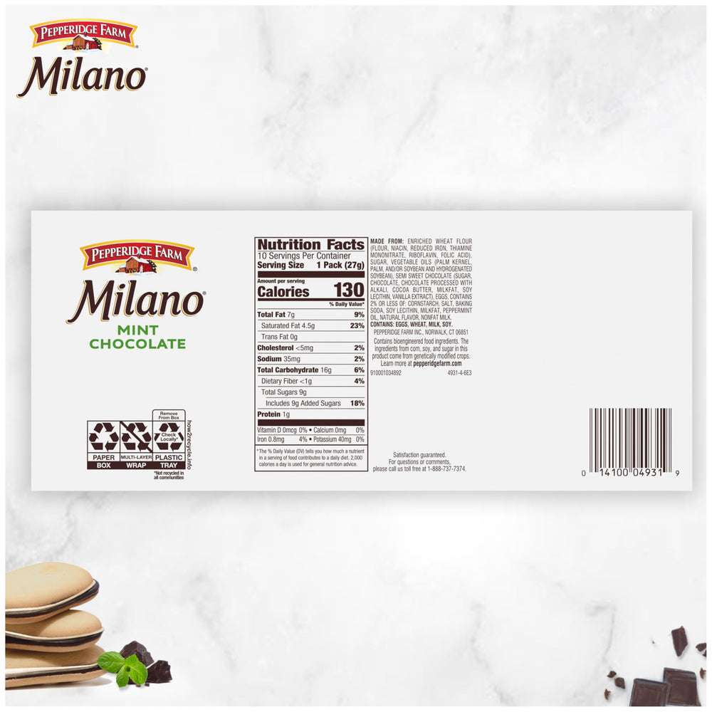 Pepperidge Farm Milano Mint-pack-open: grab-and-go luxury break anytime.