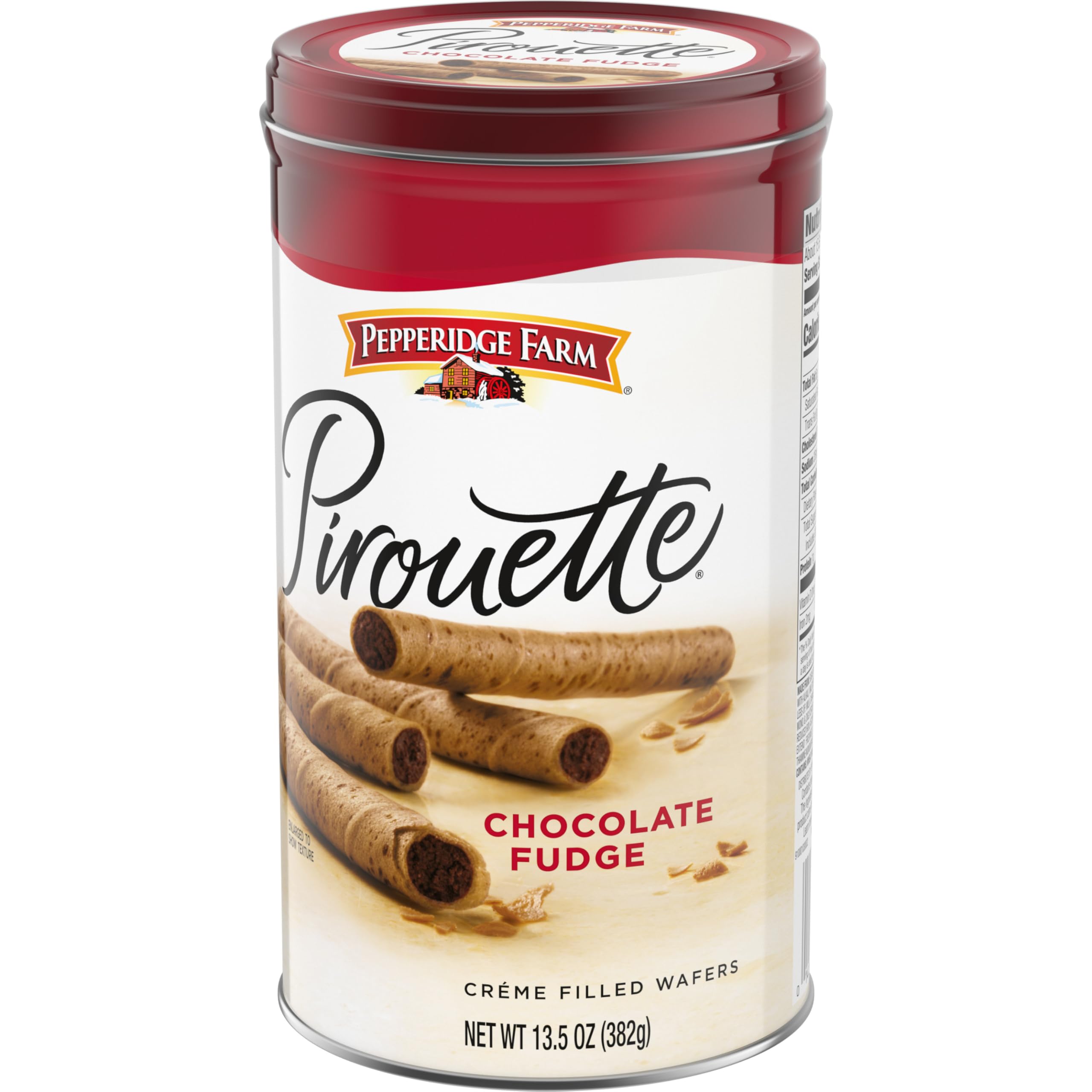 Pepperidge Farm Pirouette Cookies elegant gift tin, ideal for gifting.