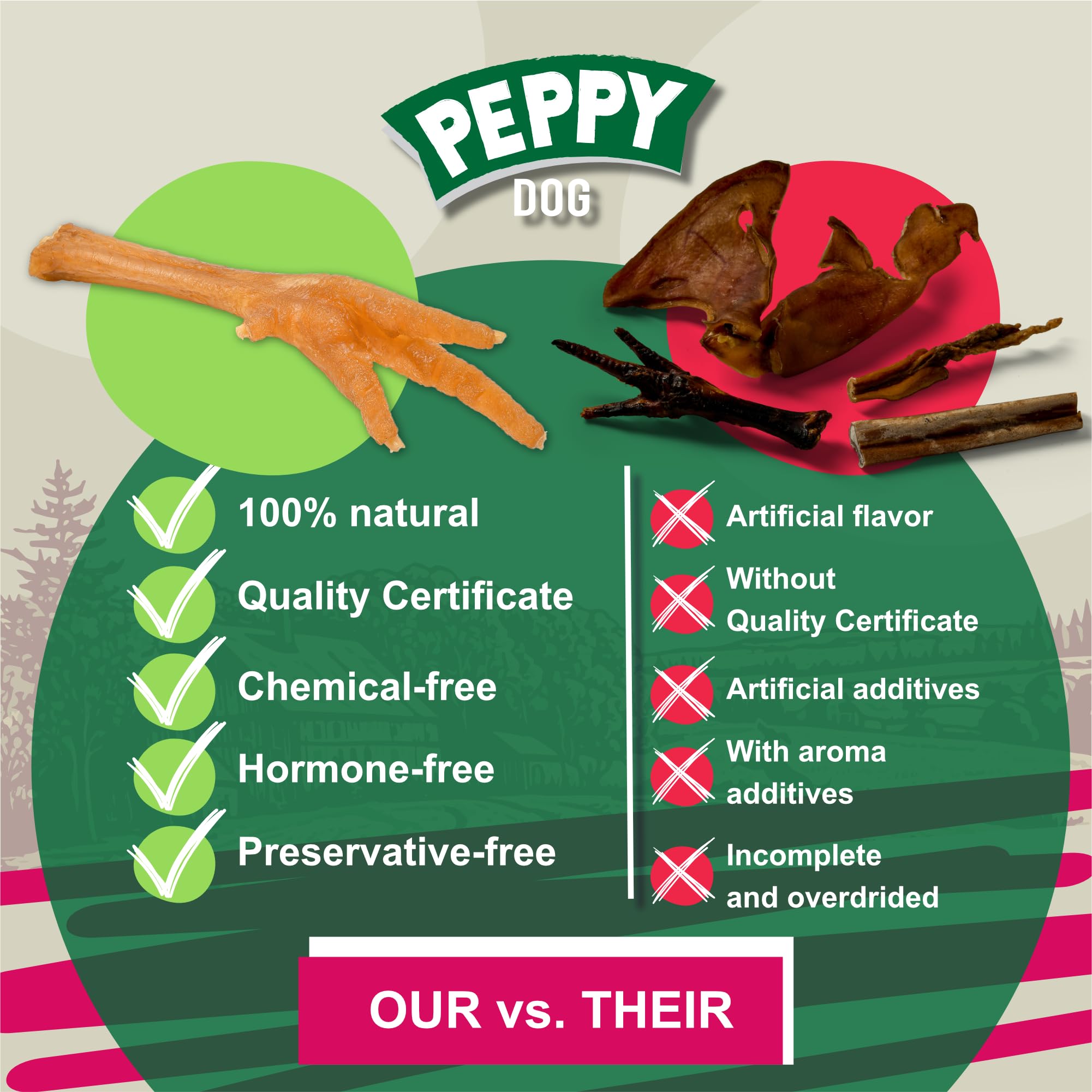 Training reward moment with PEPPY DOG chicken feet