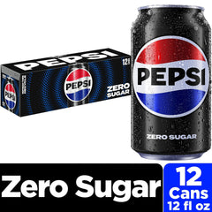 Pepsi Zero Sugar cola pouring into glass for a refreshing break.