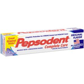 Pepsodent Complete Care 2-pack packaging image highlighting value and complete oral care.