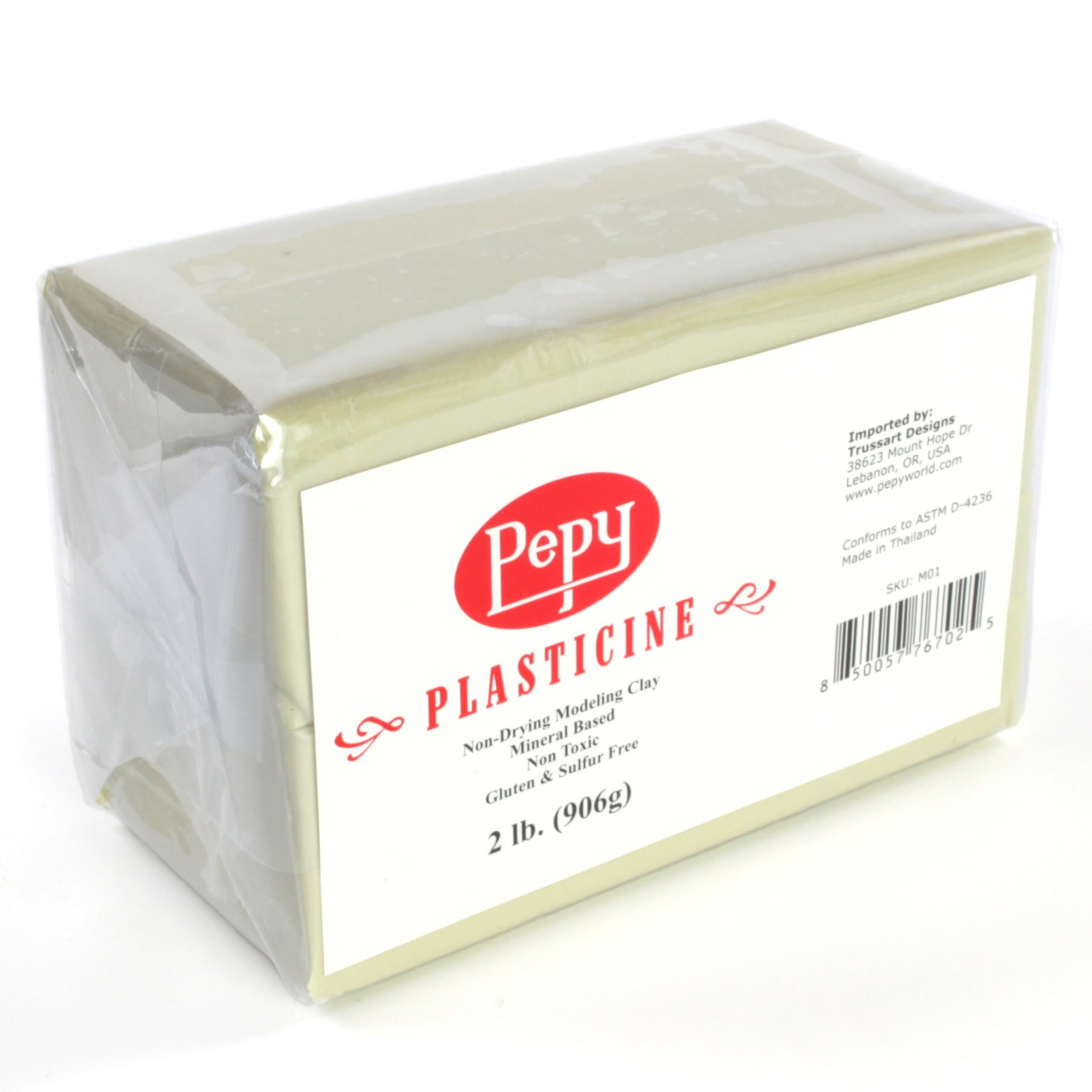 Pepy Plasticine cream modeling bar with pliable texture for detailed sculpting