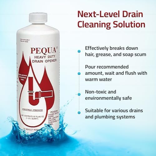 PEQUA Heavy Duty Drain Opener suitable for septic systems.