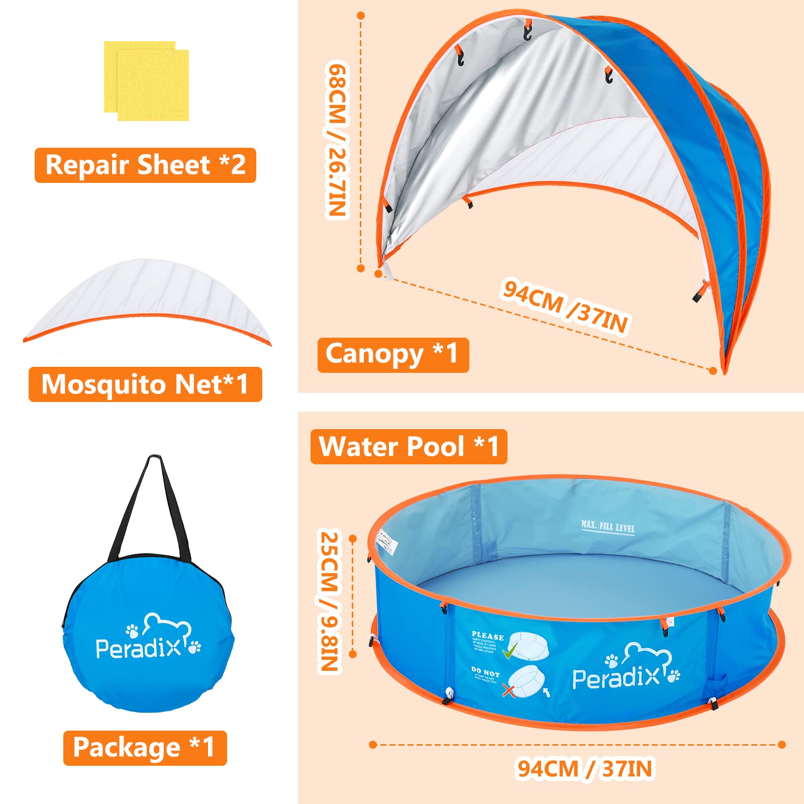 Peradix lightweight portable tent travels easily from beach to park.