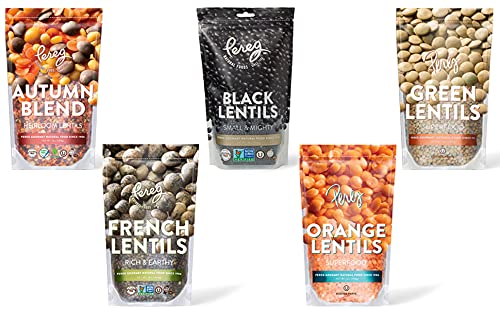 Pereg Du Puy French Green Lentils simmering in a pot for quick meals.