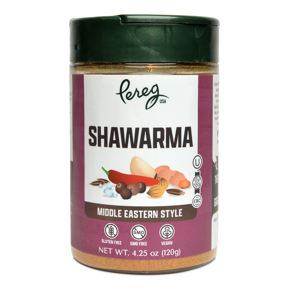 Pereg Shawarma Spice sprinkled on roasted vegetables for depth.