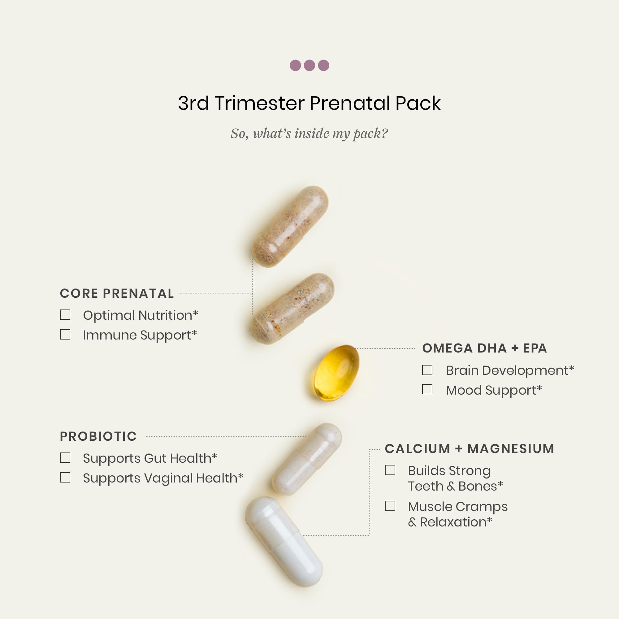 Perelel calcium magnesium capsules support daily mineral intake during late pregnancy