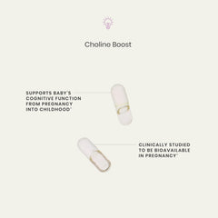 Perelel Choline Boost gluten-free, non-GMO formula in a compact bottle