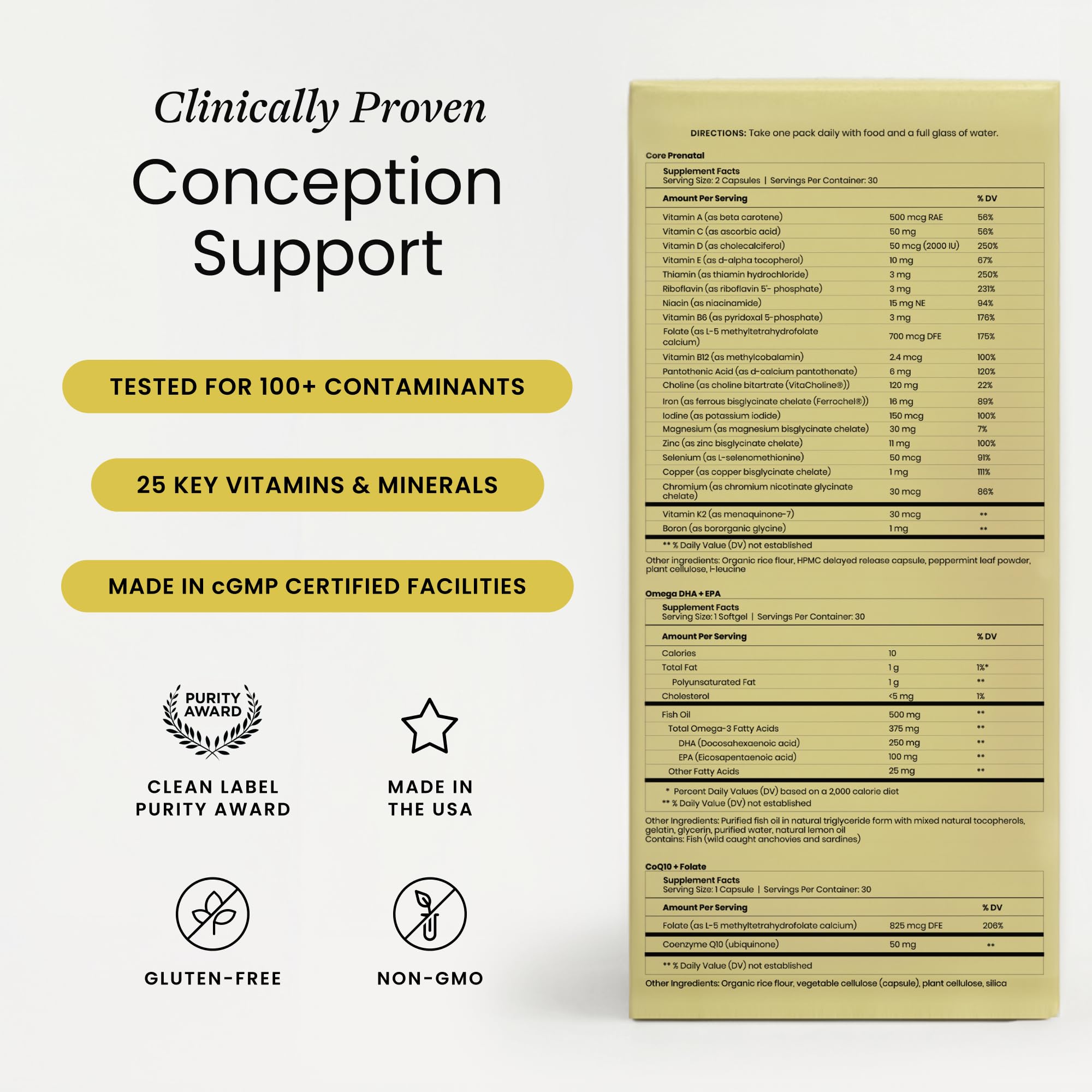 Perelel Conception Pack daily pill setup illustrates streamlined preconception routine
