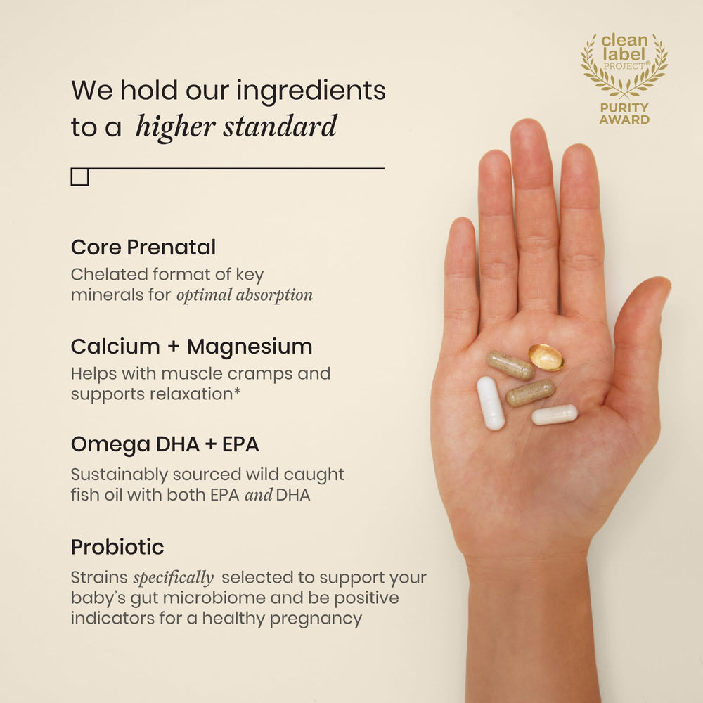 Perelel core prenatal vitamin with methylated folate for daily support