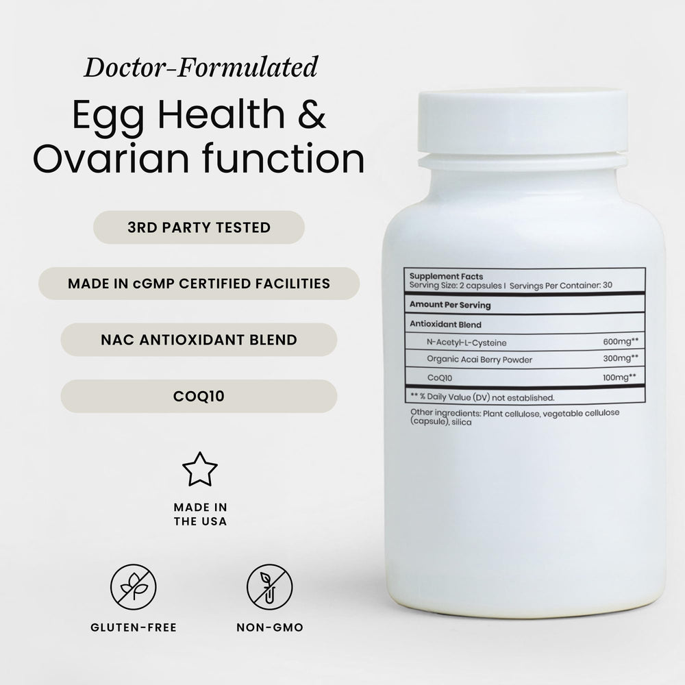 Capsules close-up showing NAC, CoQ10, and açai as part of a convenient daily routine.