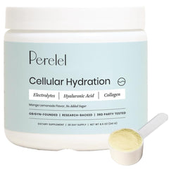 Perelel Hydration Powder tub front showing daily hydration and skin support