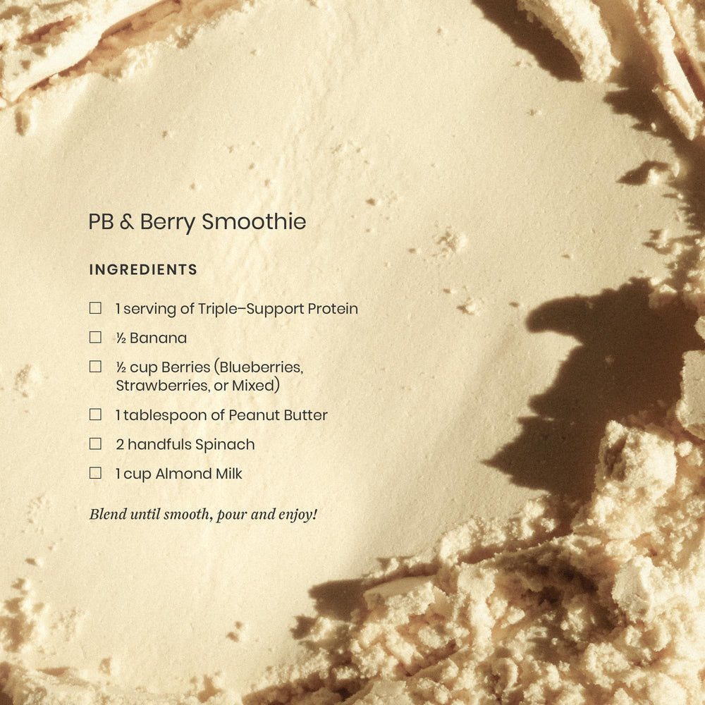 Perelel close-up of ingredients highlighting pea protein and creatine for energy.