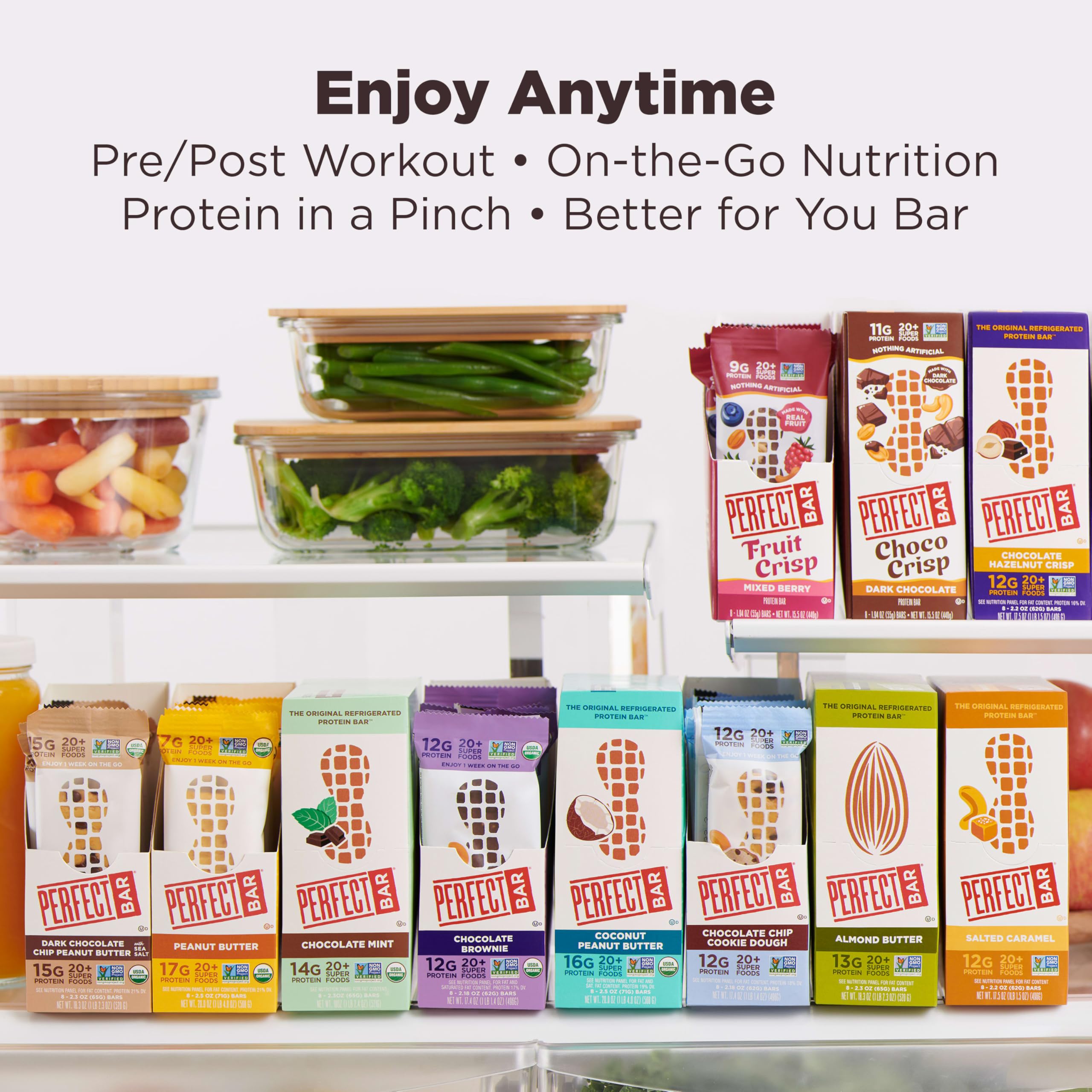 Perfect Bar fridge storage image, designed to maintain flavor and texture.