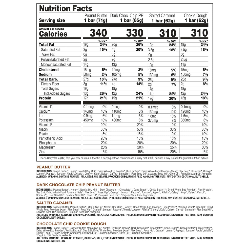 Perfect Bar Original Peanut Butter bar, refrigerated snack with 12-17 g protein.