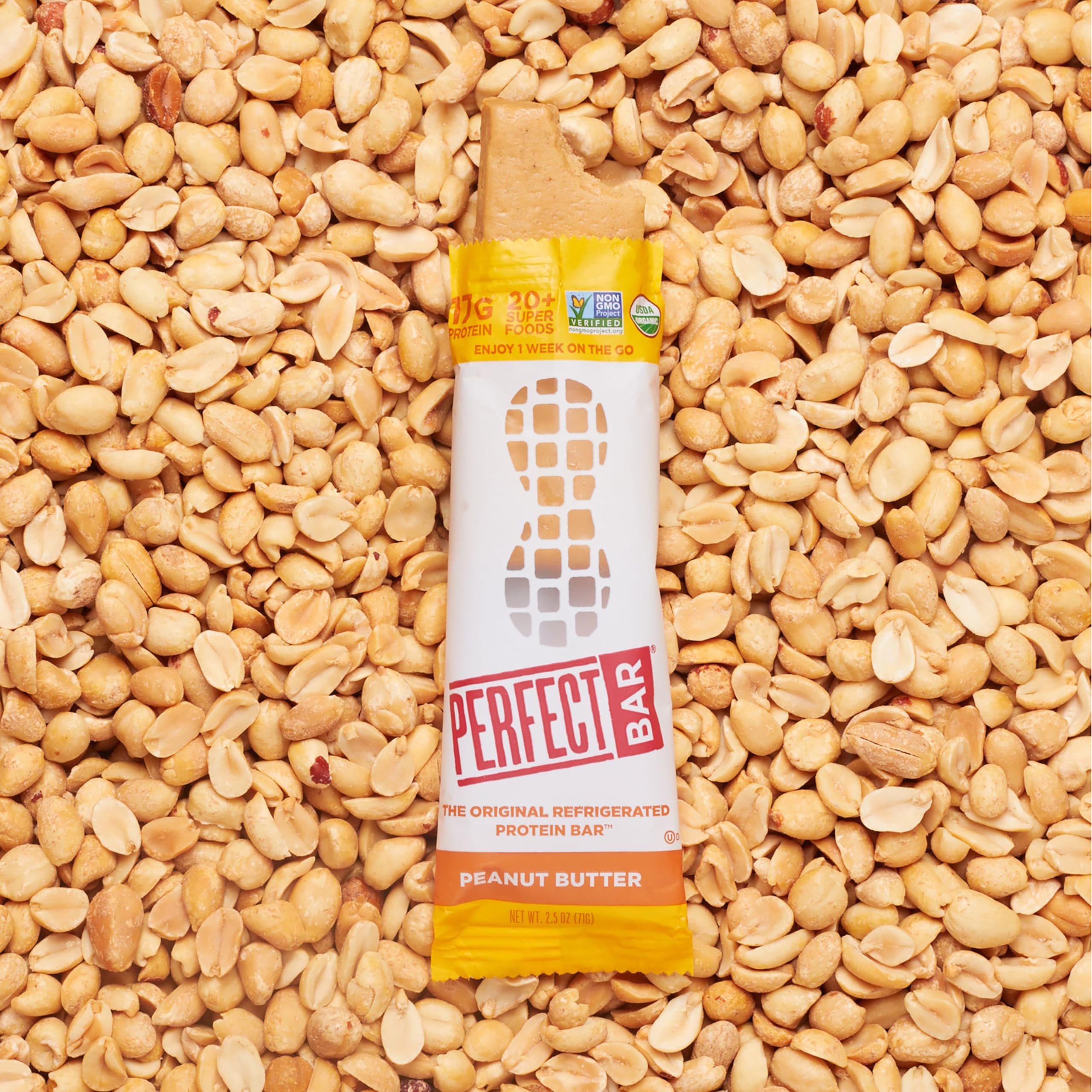 Gluten-free and non-GMO label on Perfect Bar packaging