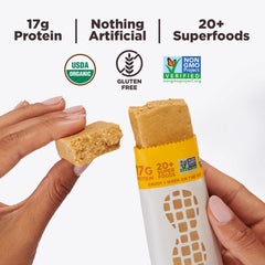 Organic honey swirl on Perfect Bar Peanut Butter Protein Bar highlighting natural sweetness