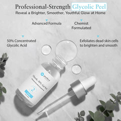 Close-up of the Glycolic Peel label highlighting premium formula.