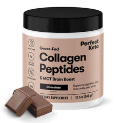 Perfect Keto Collagen Powder bottle on shelf, ideal for daily protein and keto support