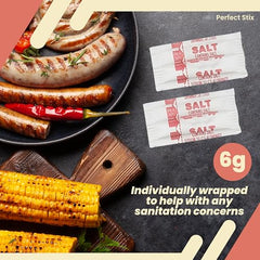 Perfect Stix salt packet used on French fries for even seasoning.