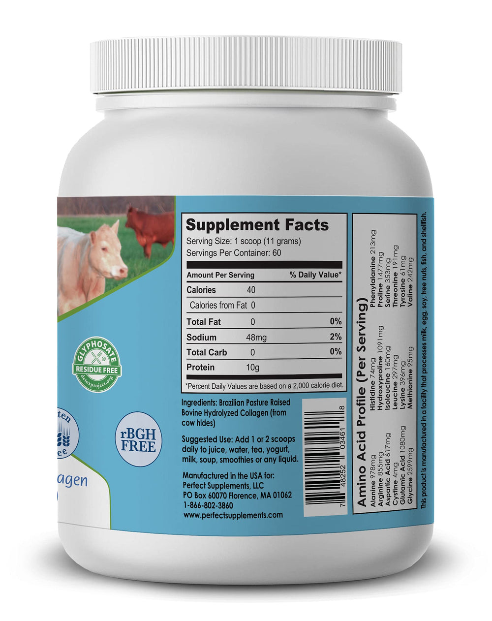 Perfect Supplements collagen powder stirred into coffee for a smooth texture.