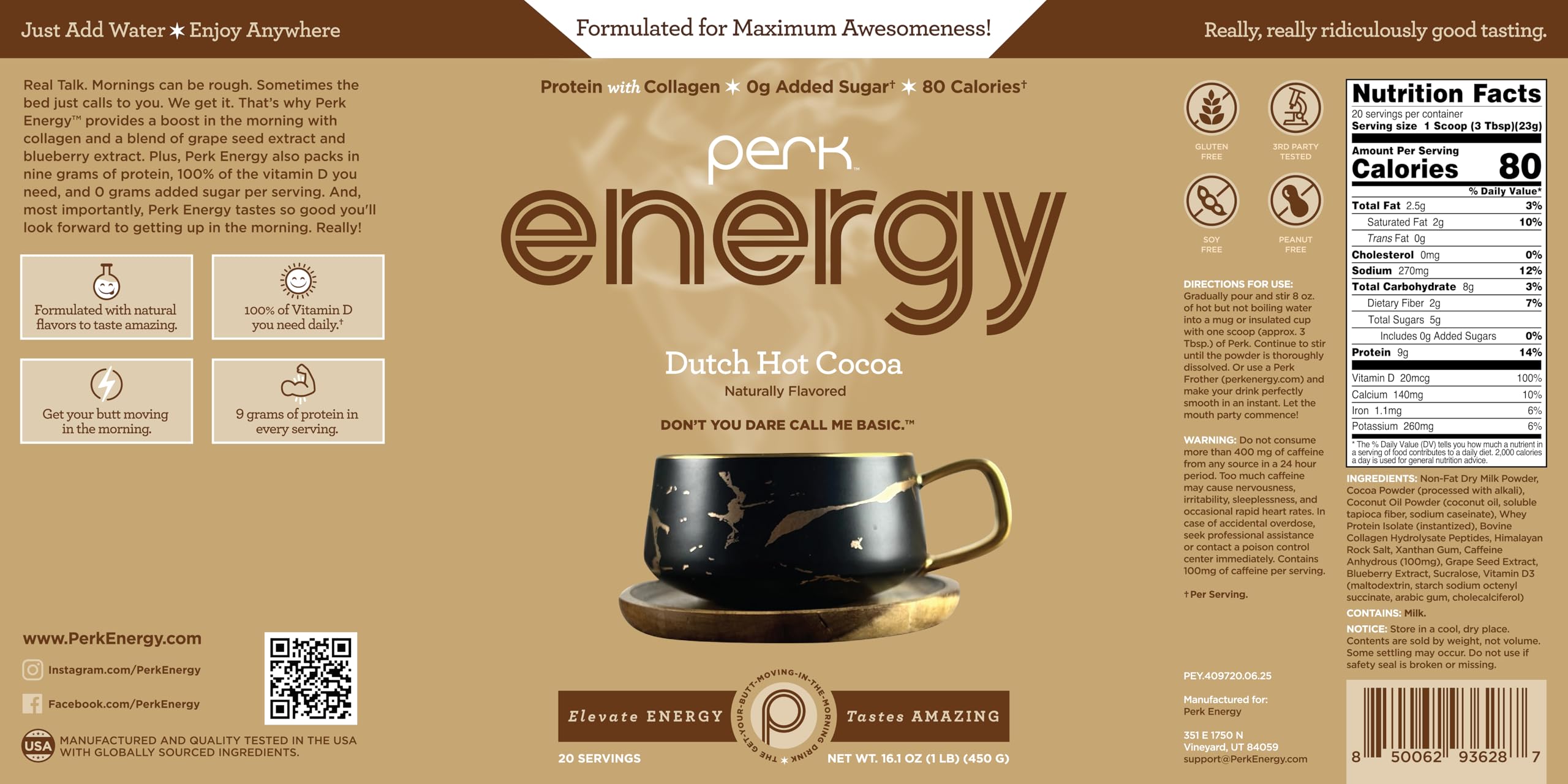 Perk Energy certified by NSF GMP FDA facility badge