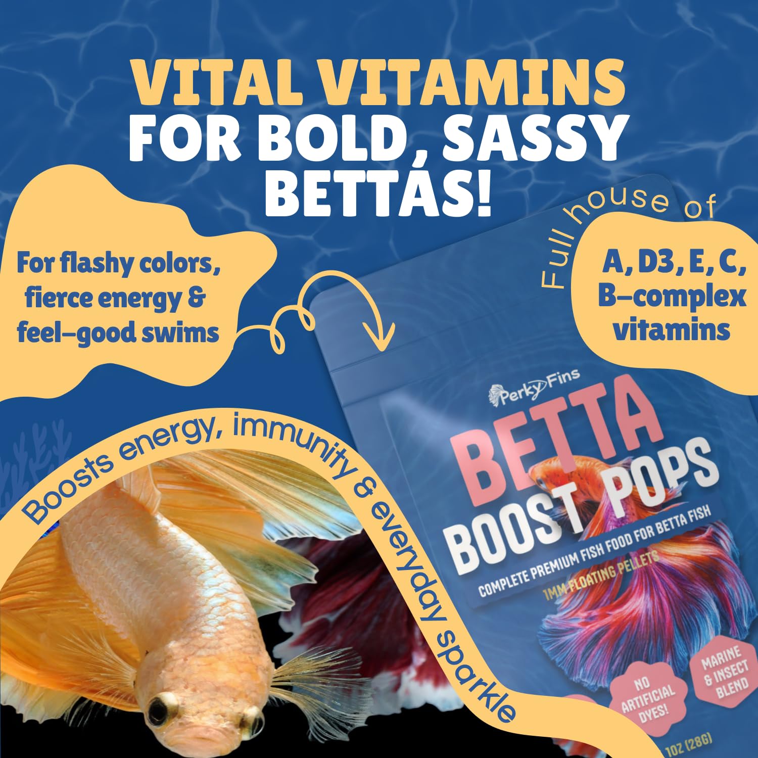 Perky Fins Betta Boost Pops : expérience d’alimentation pratique et agréable pour bettas.