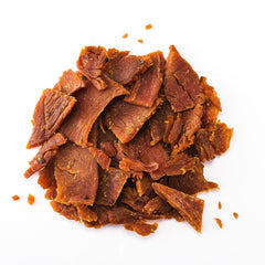 Perky Jerky Original Turkey Jerky marination detail highlighting peppery sweet notes.